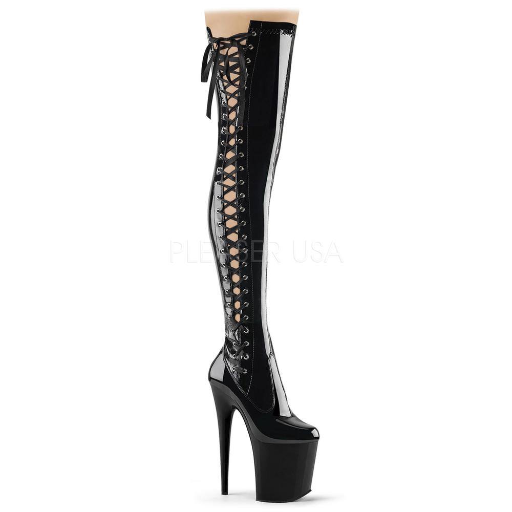 Pleaser - FLAMINGO3050 Cuissardes à plateforme - Chaussures de pole dance - Noir Product image